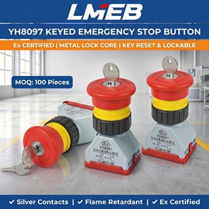 مفاتيح ضغط LMEB ذاتية الاستعادة مضادة للانفجار من الألومنيوم 16 مم 250 فولت - Product Image 1