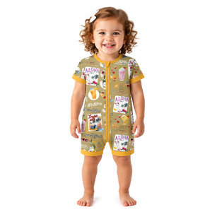 Versandfertige Baby-Bambus-Pyjamas Baby-Mädchen Langarm-Strampler NB-2T Verschiedene Drucke Umweltfreundliche Baby-Bodys - Product Image 4