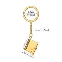 Porte-clés personnalisé en forme de livre en acier inoxydable, avec message texte personnalisé, lettre d'amour, ouverture et fermeture, pour collier