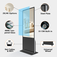 Écran LCD numérique sur pied pour intérieur, 49, 55, 65 pouces, affichage publicitaire 24h/24 et 7j/7, kiosque Android Windows pour centre commercial, hôtel