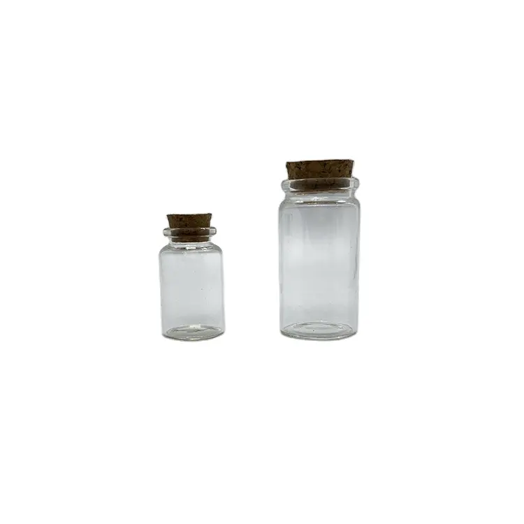 Frascos essenciais transparentes do oem 5ml, 10ml, 15ml, com tampão de madeira, tipo garrafa do tubo do vidro