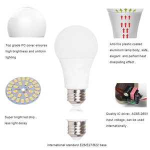 Bombilla LED de Globo de Plástico DC12V AC, Base <span class=keywords><strong>E27</strong></span>, 3W-25W, <span class=keywords><strong>A60</strong></span>, para Iluminación Solar Residencial, Marina y de Embarcaciones - Product Image 5