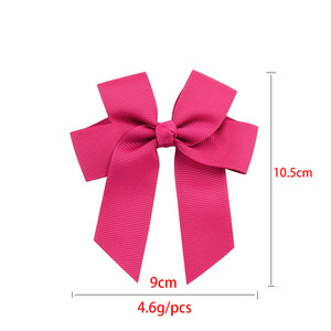 Großhandel Gros grain <span class=keywords><strong>Ribbon</strong></span> Bow Haarnadel Mädchen Haars chleifen Boutique Solid Hair Clip Handmade Bowknot Clip für Kinder Haarschmuck - Product Image 2