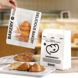 Sac à pain en papier kraft écologique réutilisable avec logo personnalisé imprimé - Product Image 1