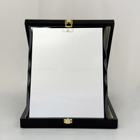 Plaque de certificat en bois noir vierge avec plaque dorée, argentée, bronze ou noire MH-FJ0123