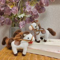 Prêt à expédier – Vente en gros – Porte-clés personnalisé en peluche douce de 10 cm en forme de cheval – Animaux en peluche en stock