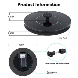 Pompe de fontaine à éclairage LED solaire combiné pour extérieur, indice de protection IP65, fonction de gradation, jardin, <span class=keywords><strong>piscine</strong></span>, cour, bassin à poissons, paysage - Product Image 2