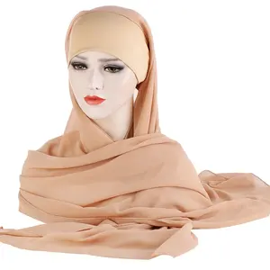 Hijab instantané malaisien prêt à porter, écharpe Hijab de meilleure qualité pour musulman, nouveau Hijab spécial en mousseline de soie, vente en gros