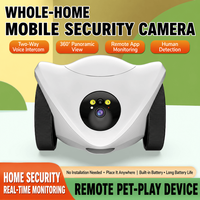 Robot de surveillance intelligent pour animaux de compagnie, caméra de surveillance intérieure avec distributeur de friandises, jouet laser, alimentation à distance pour chat et chien, caméra de sécurité