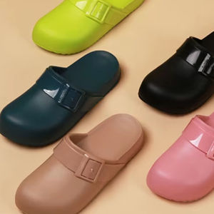 Sepatu selop wanita warna polos, sepatu selop anti air untuk wanita di rumah - Product Image 1