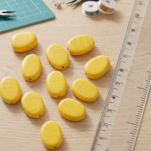 Cuentas de Cristal Amarillo para Prendas con Diseño Hecho a Mano en Vidrio Soplado, Tamaño 18.1x13.6mm - Compre a los Mejores Precios en India Arts Palace - Product Image 3