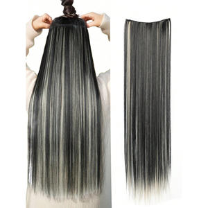 Extensions de cheveux longs et raides de marques nationales 50CM 60CM 70CM 80CM 100CM, en fibre haute température, densité 200%, invisibles et sans couture - Product Image 1