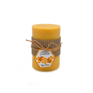 Bougie ronde en <span class=keywords><strong>cire</strong></span> <span class=keywords><strong>d</strong></span>'<span class=keywords><strong>abeille</strong></span> pure, 1 mèche, lot de 4, durée de combustion de 140 heures, <span class=keywords><strong>d</strong></span>écoration de mariage et de maison - Product Image 4