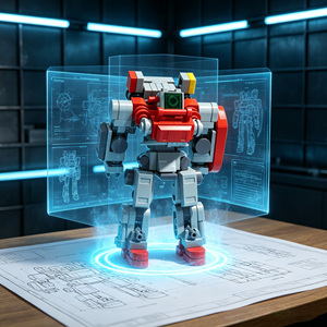 Outpost Garrison STEM <b>Learning</b> Assembly Bricks Kit <b>Tower</b> Defender Unit‑5 Robot Mecha DIY Building Blocks Creative Model Toy - Product Image 2