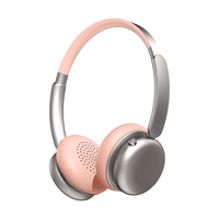 Casque sans fil supra-auriculaire avec coussinets en maille respirante, rembourrage anti-pression, autonomie de 40 heures, interrupteur rotatif, idéal pour le travail de bureau décontracté