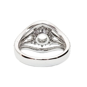 Bague de fiançailles et de mariage classique en or blanc massif 18 carats avec diamant véritable, design tendance 2023, personnalisable, de haute qualité - Product Image 3