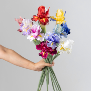 การจัดดอกไม้ไอริสทำมือทำจากผ้าซาตินเทียมแบบไอริชสำหรับงานแต่งงานงานปาร์ตี้และของตกแต่งโต๊ะ - Product Image 3