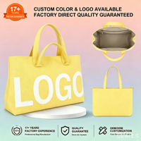Nouveauté 2026 : Sacs fourre-tout et sacs bandoulière en toile PU tricotée, avec impression de logo personnalisé, logo brodé, 20L, fermeture ouverte, design mode féminin
