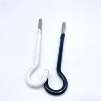 Vis à crochet en J en acier au carbone recouvert de PVC pour accrocher des objets muraux