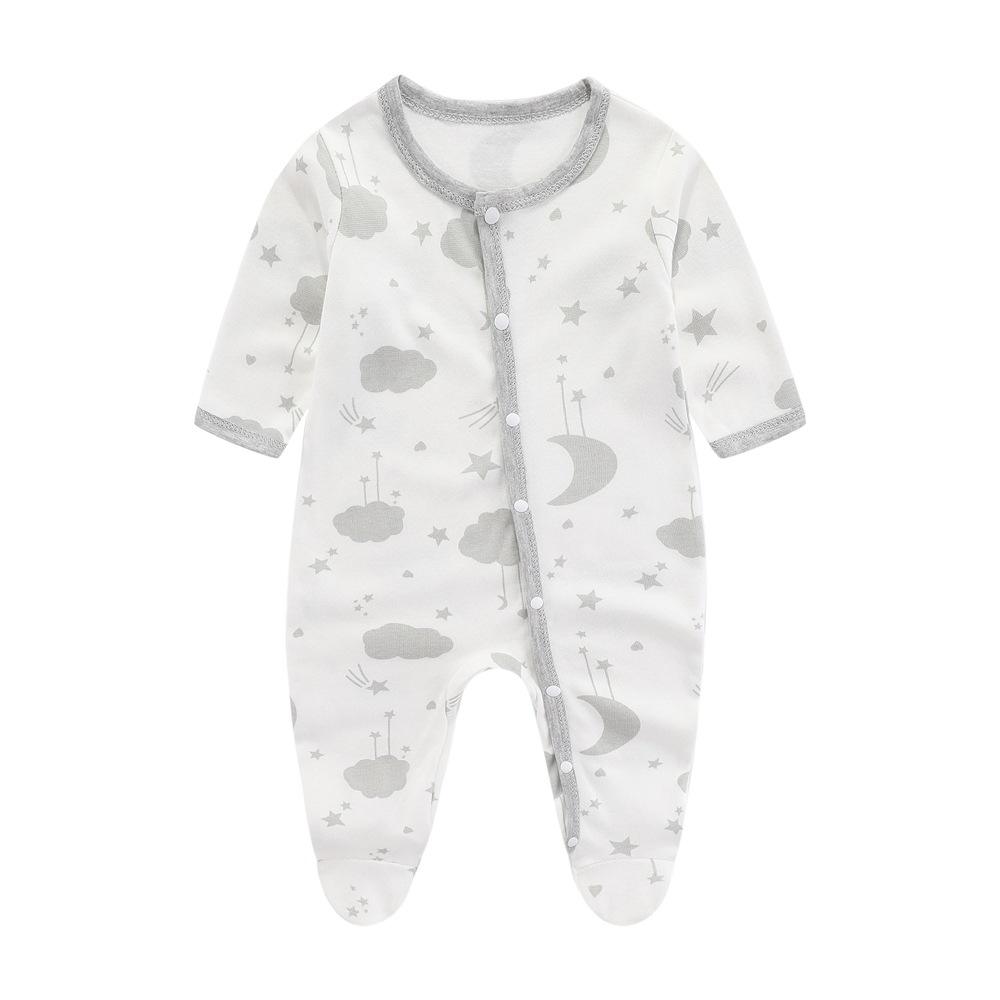 [cotton wool foot-covering one-piece] printed clouds