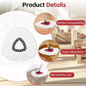 Recharges de serpillière en microfibre CF absorbantes et durables, tête triangulaire, pour manche de 30-58 pouces, pour balais essoreurs en microfibre, ensemble de nettoyage de sols - Product Image 4