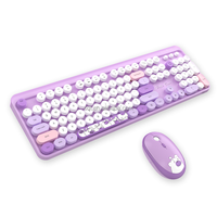 Factory Custom Logo Teclados Retro Computer Wireless Keyboard And Mouse Set
