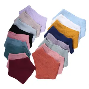 Factory custom Wholesale custom unisex solid color soft breathable muslin baby infinity scarf bibs