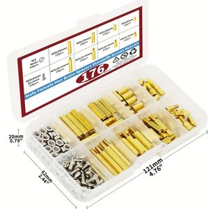 OKYN251030-16 Kit de Surtido de 176 Piezas de Separadores y Tornillos de Latón M3 de Tamaños Variados para PCB y Ensamblaje Electrónico - Product Image 1