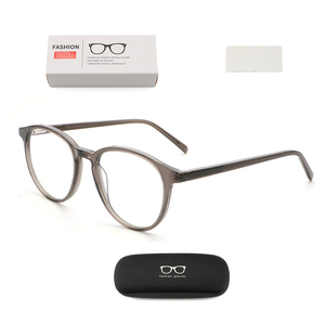 Drop Shipping Unisex Retro Round Frame Eyeglasses Acetate Blue Light Blocking <strong>Glasses</strong> With Spring Temple - Product Image 4