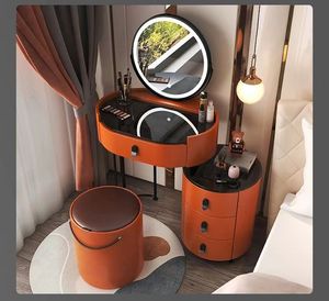 Light Luxury Simple Modern Small Bedroom High-<b>end</b> Dressing <b>Table</b> Telescopic <b>Storage</b> Cabinet - Product Image 2