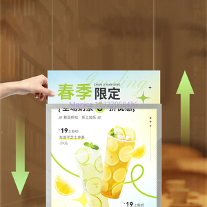 Caisson lumineux double face pour éclairage d'image avec suspension d'affichage suspendue par câble en <span class=keywords><strong>acier</strong></span> inoxydable du plafond au sol avec poignée - Product Image 3