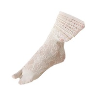 Chaussettes Tabi pour femmes, blanches, d'été, standard, transparentes, respirantes, tricotées, à la mode, sexy, à deux orteils séparés, style slouch
