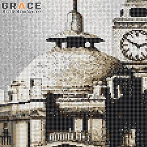 Foshan hecho a mano Castillo Medieval Villa Hotel arte inglés campanario diseño pared decoración mosaico Mural personalizar dibujo mosaico azulejos - Product Image 3