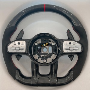 Volante Deportivo en Forma de <span class=keywords><strong>D</strong></span> de Fibra de Carbono y Cuero DOS para Mercedes-Benz C300 <span class=keywords><strong>C200</strong></span> W204 W212 W211 Glc E S G Class Premium Mate - Product Image 4