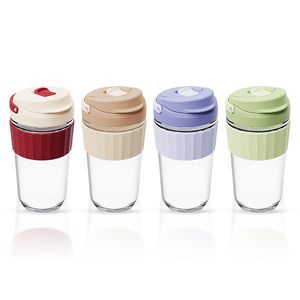 الشركة المصنعة للبيع بالجملة في الهواء الطلق المحمولة صديقة للبيئة واضحة البورسليكات الزجاج أكواب القهوة الجاهزة كوب ماء مع مقبض - Product Image 1