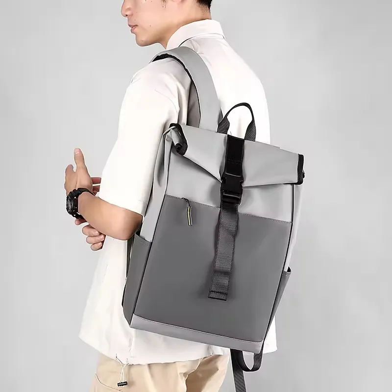 Custom Roll Top bag rolltop laptop backpacks manufacturer unisex minimalist high quality capacity men rolling backpack bag