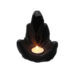 Estatuilla <span class=keywords><strong>de</strong></span> resina sentado <span class=keywords><strong>muerte</strong></span> portavelas estatua ornamento gótico negro parca figura - Product Image 1
