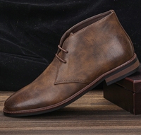 Bottes tactiques classiques d'extérieur, chaussures habillées décontractées Oxford pour hommes avec bout rond, à enfiler, rehaussantes, pour le bureau