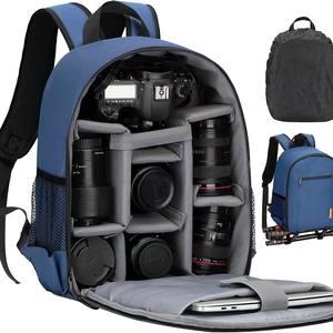 Sac à dos professionnel en nylon pour appareil photo, support de trépied, double épaule, housse de pluie, sac à dos de photographie étanche, fermeture à glissière - Product Image 4