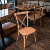 Offres Spéciales chaise Chiavari en métal durable bon marché couleur de grain de bois chaise à dossier croisé chaise de mariage
