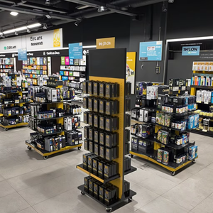 Tùy Chỉnh Ánh Sáng Nhiệm Vụ Kim Loại Di Chuyển Con Lăn Tầng Thường Vụ Pegboard Điện Thoại Di Động Phụ Kiện Hiển Thị Đứng Với Hooks Cho Cửa Hàng - Product Image 2