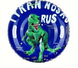 Bouée <span class=keywords><strong>de</strong></span> <span class=keywords><strong>neige</strong></span> gonflable en PVC épaissi, robuste, avec poignées, motif dinosaure, pour sports d'hiver, luge, extérieur, Noël - Product Image 5