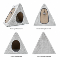 Lit pour chat Sandwich, maison pour chat d'intérieur, doux, chaud, respirant, avec coussin amovible, base antidérapante, 40 x 40 x 28 cm