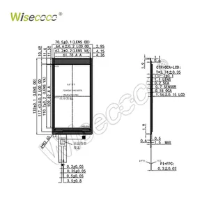 כבל מסך מותאם אישית של Wisecoco, גודל, ממשק, מגע אופציונלי 5 אינץ' Ips LCD תצוגת Mipi 720*1280 לוח תצוגת LCD