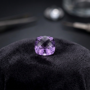 Aigue-marine violette naturelle 12x12mm taille coussin, pierres précieuses en vrac certifiées Gopika, prix de gros, lot de pierres précieuses facettées taille coussin - Product Image 3