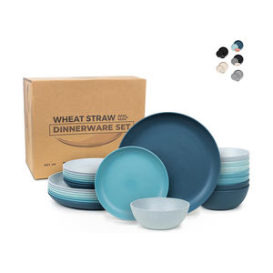 <span class=keywords><strong>24</strong></span> <span class=keywords><strong>pezzi</strong></span> di stoviglie di paglia di grano <span class=keywords><strong>piatti</strong></span> da cena <span class=keywords><strong>piatti</strong></span> da Dessert ciotole di cereali indistruttibili <span class=keywords><strong>piatti</strong></span> di plastica set di ciotole da cucina - Product Image 1