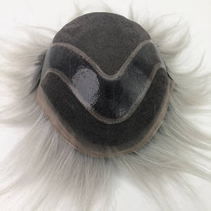 Popular 1B ombre Silver 8x10 Hair Piece Tupés sistema Swiss Lace MONO Poly Men Hair Tupé prótesis <span class=keywords><strong>de</strong></span> cabello duradero unidad stock - Product Image 2