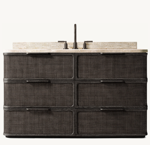 Set di Mobili <span class=keywords><strong>per</strong></span> <span class=keywords><strong>Bagno</strong></span> di Lusso Stile Americano, Mobili da <span class=keywords><strong>Bagno</strong></span> con Lavabo in Legno e Canna, Mobile Extra Largo - Product Image 3
