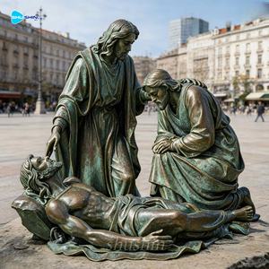 Famosa Estatua de Latón de Jesús de la Religión Católica Cristiana, Cuadecuarto Estación, Jesús a Tamaño Real en el Túmulo, Escultura de Bronce - Product Image 6