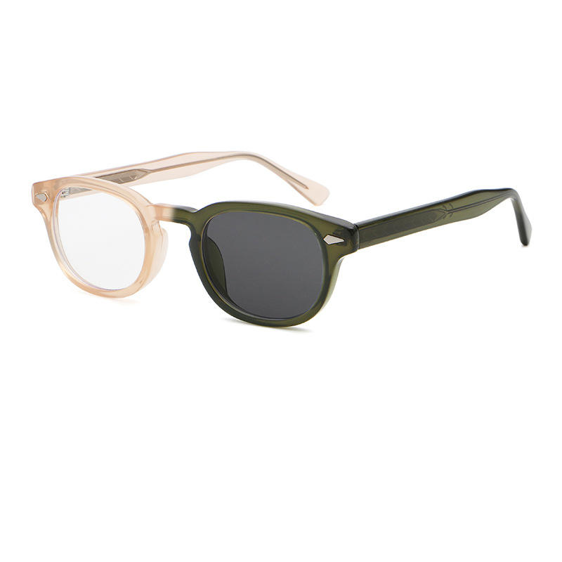 Cadre transparent rose clair à vert olive/gris décoloré